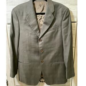 Armani Collezioni Wool Suit Blazer - Grey Brown Herringbone - Size 50R